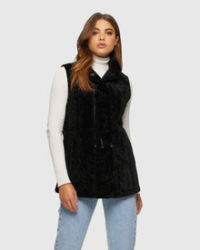 Select Shearling Lamb Vest Reversible To Taffeta | Black/Black