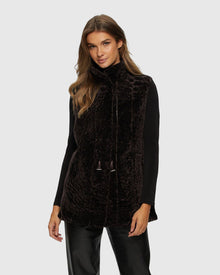 Select Shearling Lamb Vest Reversible To Taffeta | Brown/Brown