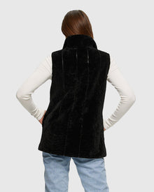 Select Shearling Lamb Vest Reversible To Taffeta | Black/Black