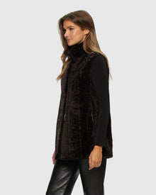 Select Shearling Lamb Vest Reversible To Taffeta | Brown/Brown
