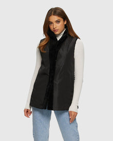 Select Shearling Lamb Vest Reversible To Taffeta | Black/Black