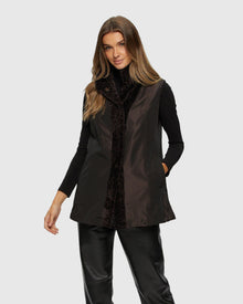 Select Shearling Lamb Vest Reversible To Taffeta | Brown/Brown