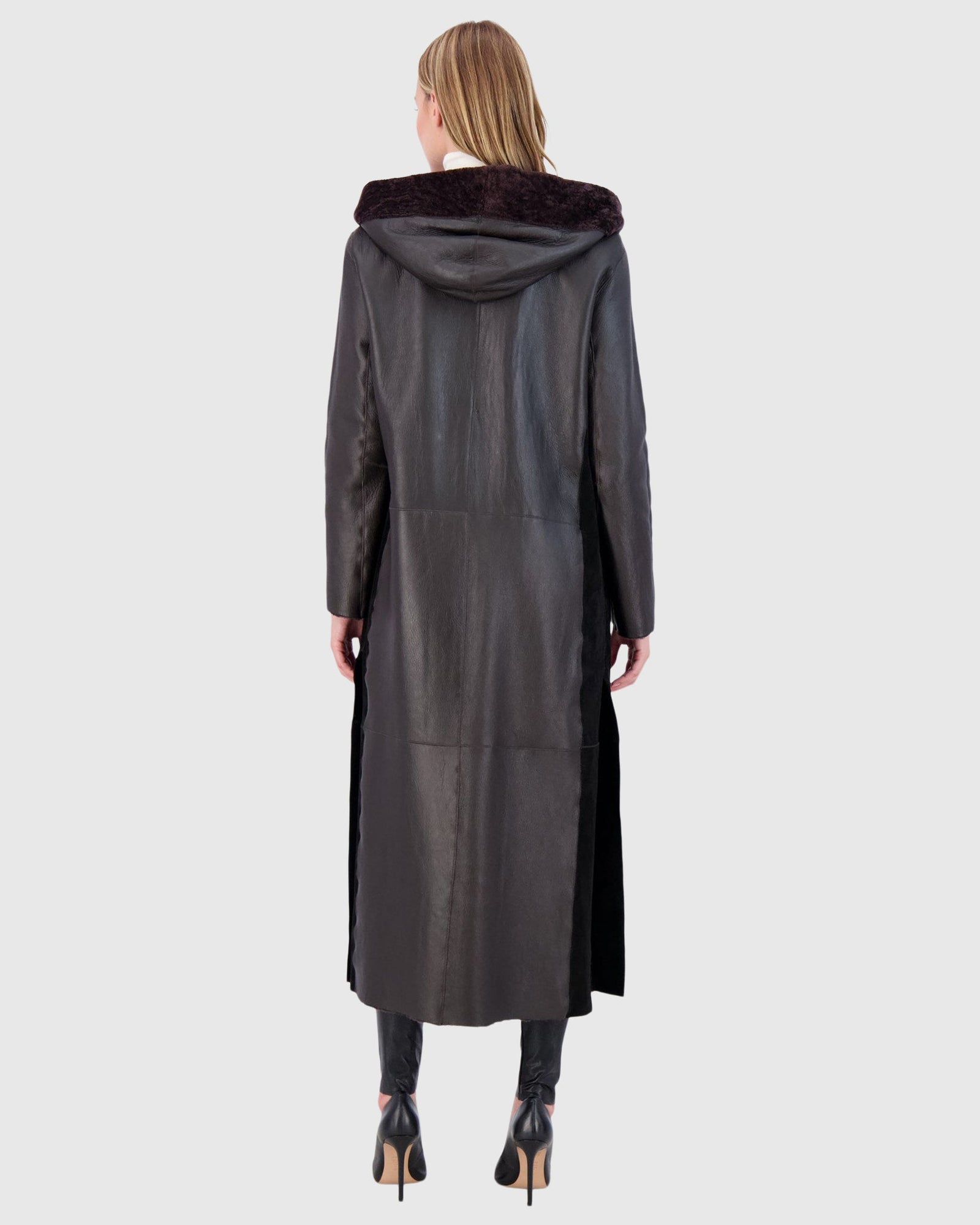 Select Shearling Lamb Zip Parka With Belt | Brown/Brown