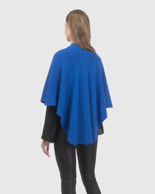 Select Wool Capelet With Select Lamb Poms | Blue
