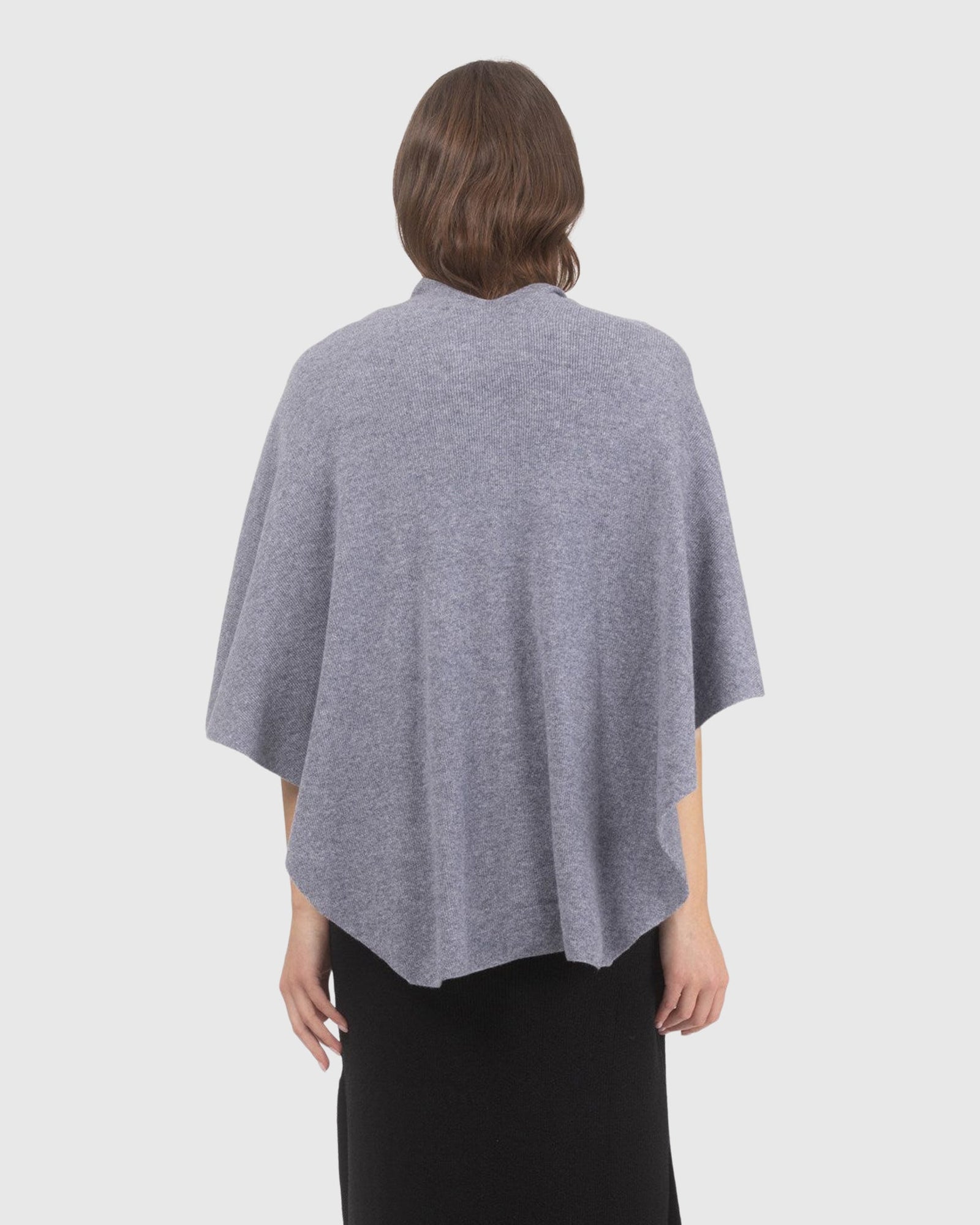 Select Wool Capelet With Select Lamb Poms | Gray