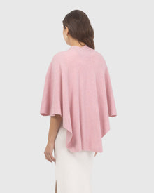 Select Wool Capelet With Select Lamb Poms | Light Pink