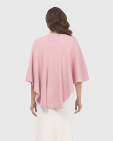 Select Wool Capelet With Select Lamb Poms | Light Pink