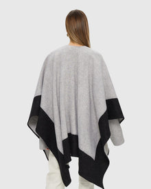 Reversible Select Wool Cape | Black/Gray