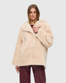 Sheared Cashmere Goat Jacket | Light Beige