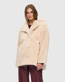 Sheared Cashmere Goat Jacket | Light Beige
