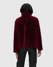 Sheared Cashmere Goat Jacket | Burgundy