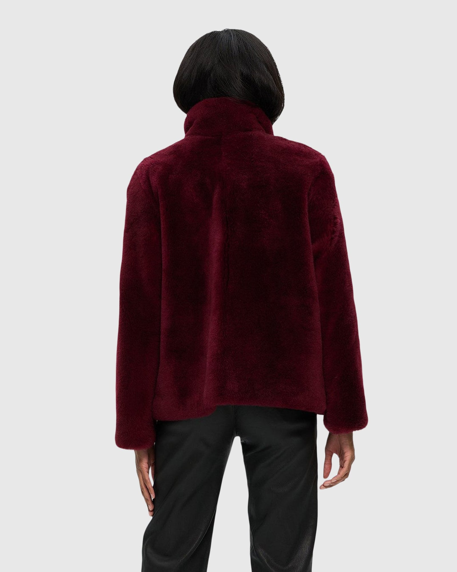 Sheared Cashmere Goat Jacket | Burgundy