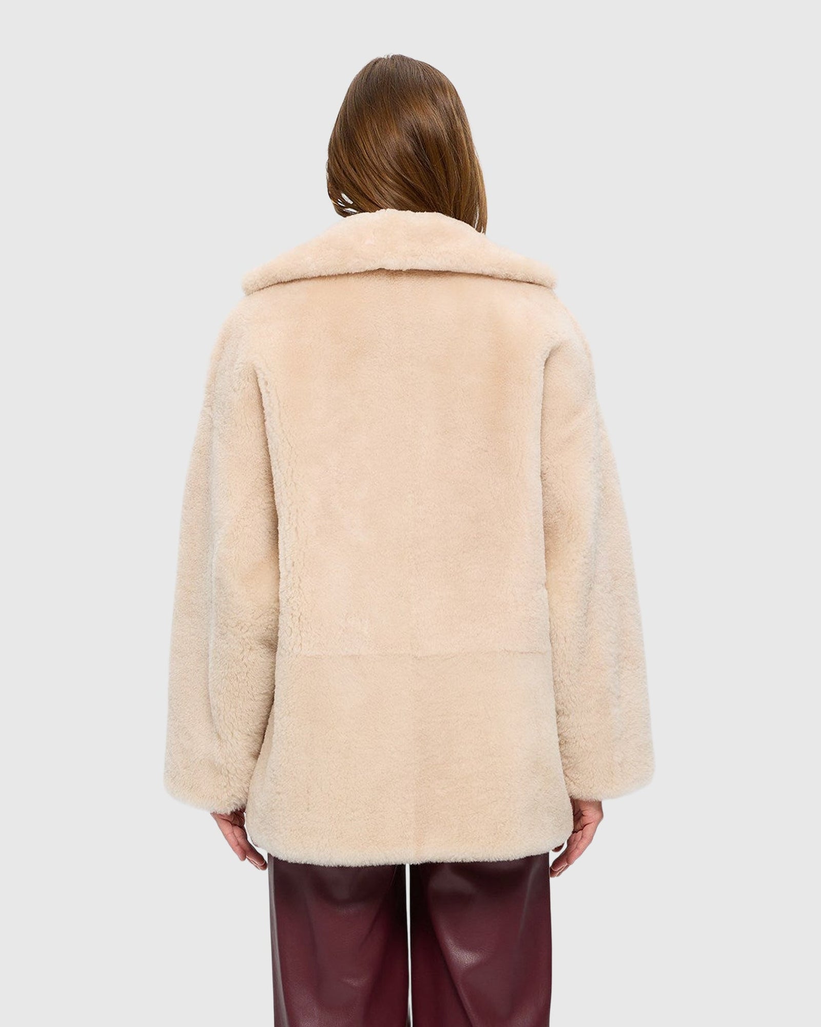 Sheared Cashmere Goat Jacket | Light Beige