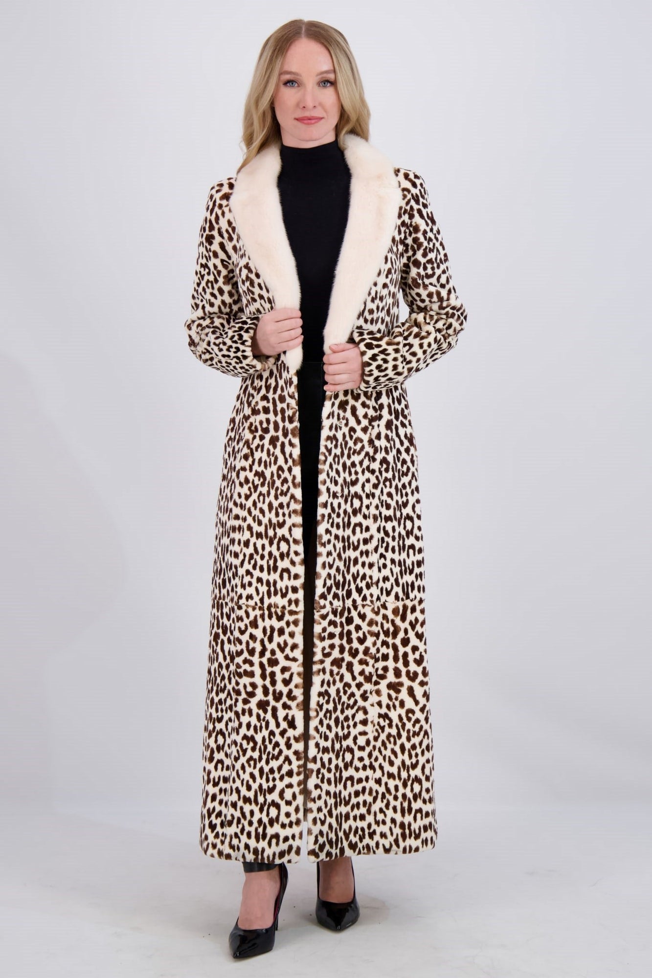 Sheared Mink Coat | Women | Crystal Beige Tgr Print