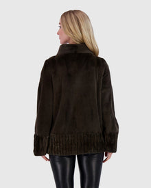 Sheared Mink Jacket | Olive Green