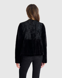 Sheared Mink Jacket With Lamb Trim | Black