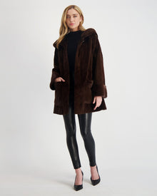 Sheared Mink Parka | Women | Chocolate