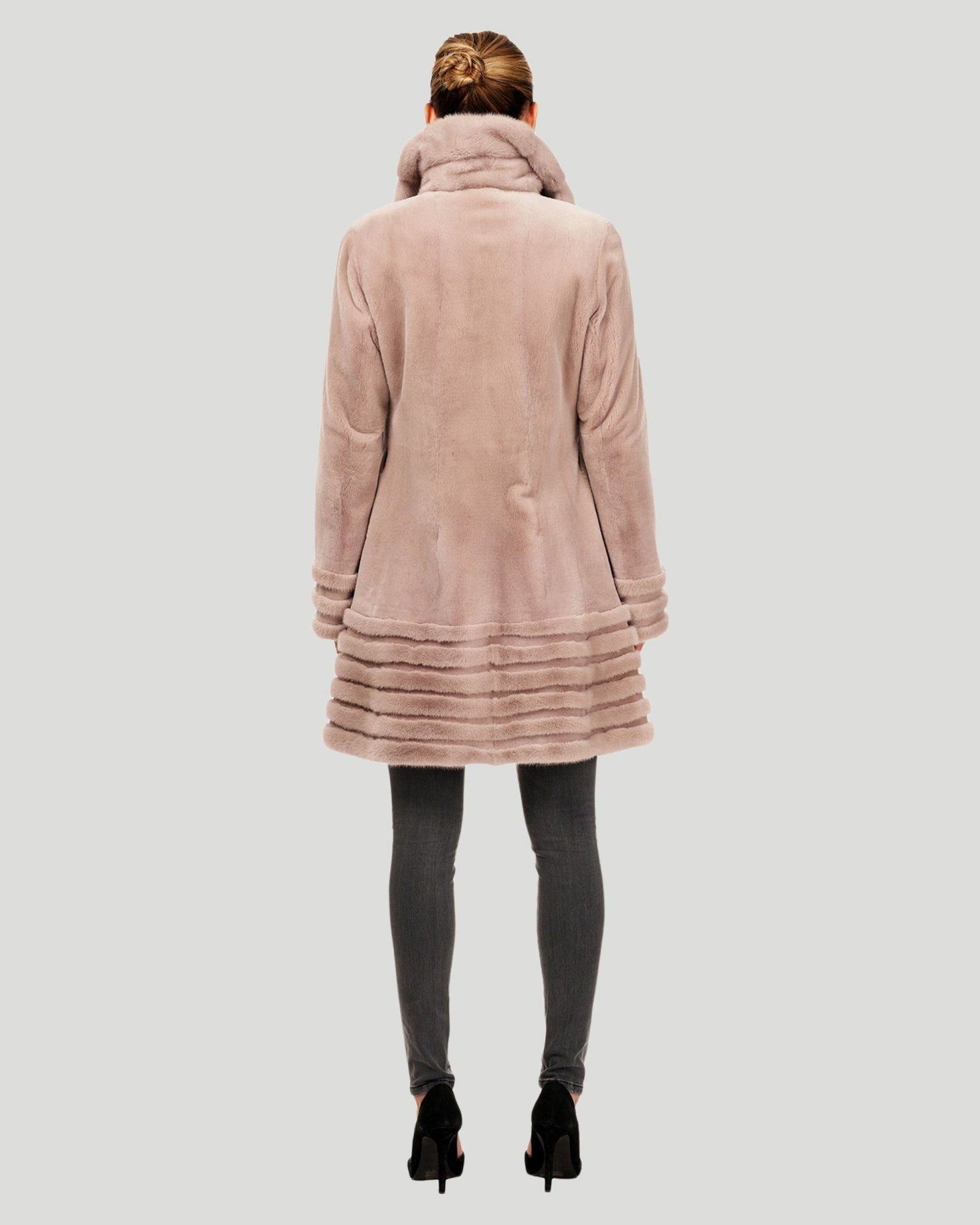 Sheared Mink Reversible Short Coat | Women | Blush