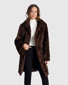 Sheared Mink Sections Parka | Scanbrown