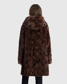 Sheared Mink Sections Parka | Scanbrown