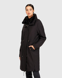 Sheared Mink Stroller With Detachable Parka | Black