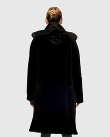 Sheared Mink Stroller With Detachable Parka | Black/Black