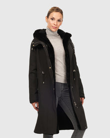 Sheared Mink Stroller With Detachable Parka | Black/Black