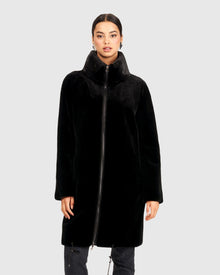 Sheared Mink Stroller With Detachable Parka | Black