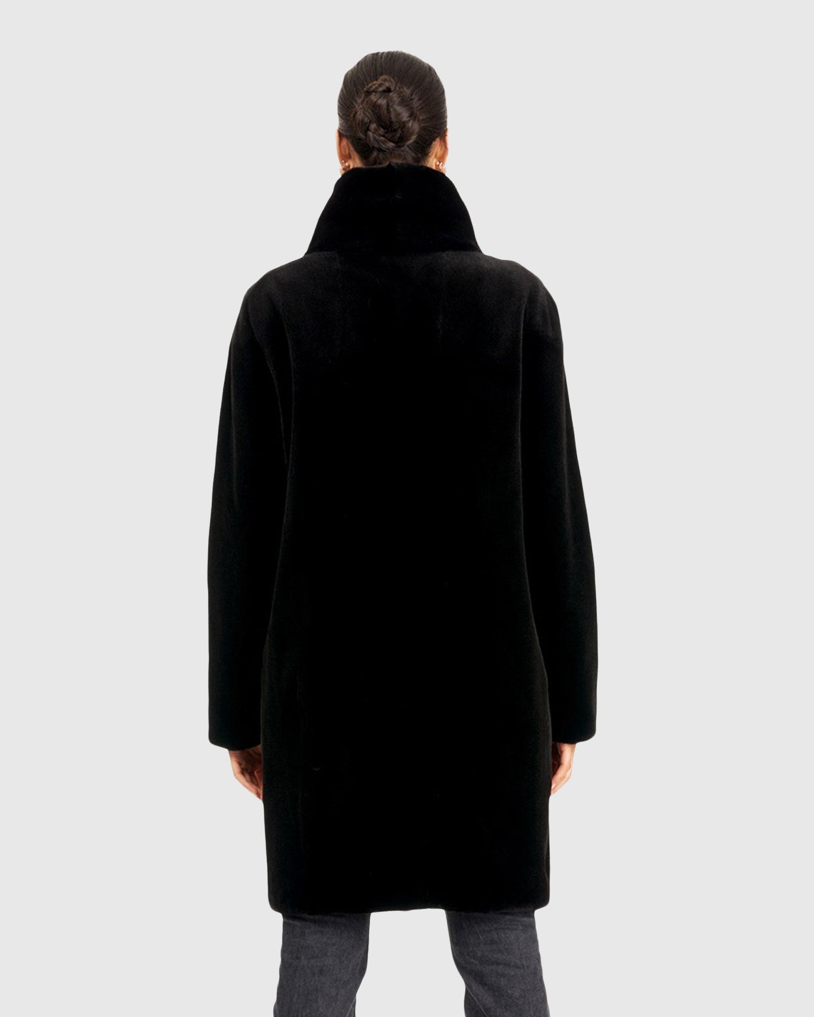 Sheared Mink Stroller With Detachable Parka | Black