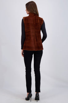 Sheared Mink Vest | Women | Coniac