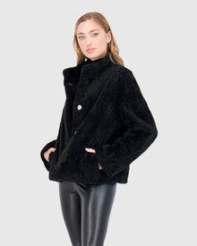 Sheared Select Cashmere Goat Jacket | Black
