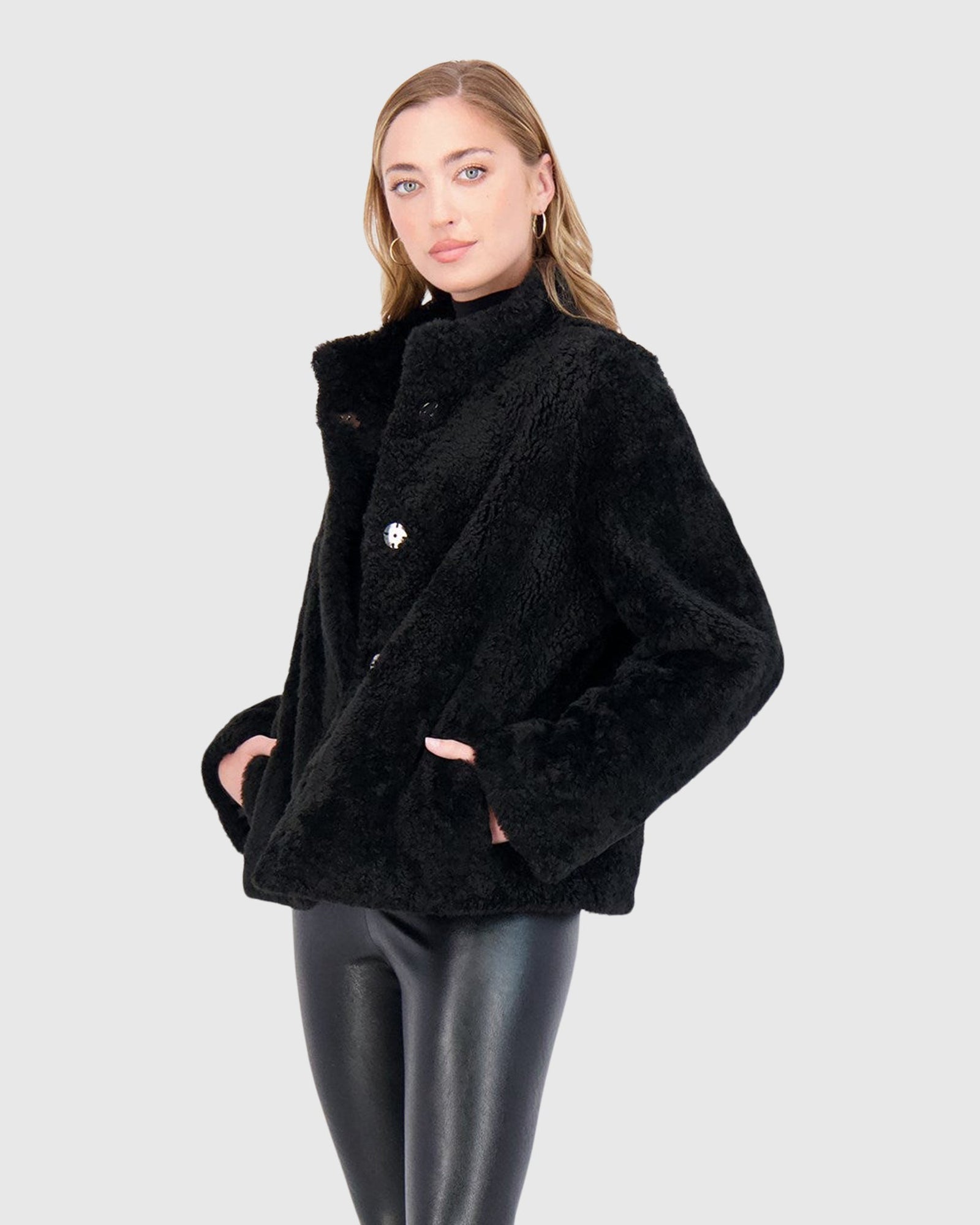 Sheared Select Cashmere Goat Jacket | Black