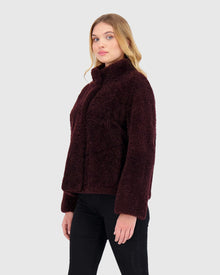 Sheared Select Cashmere Goat Jacket | Dark Burgundy