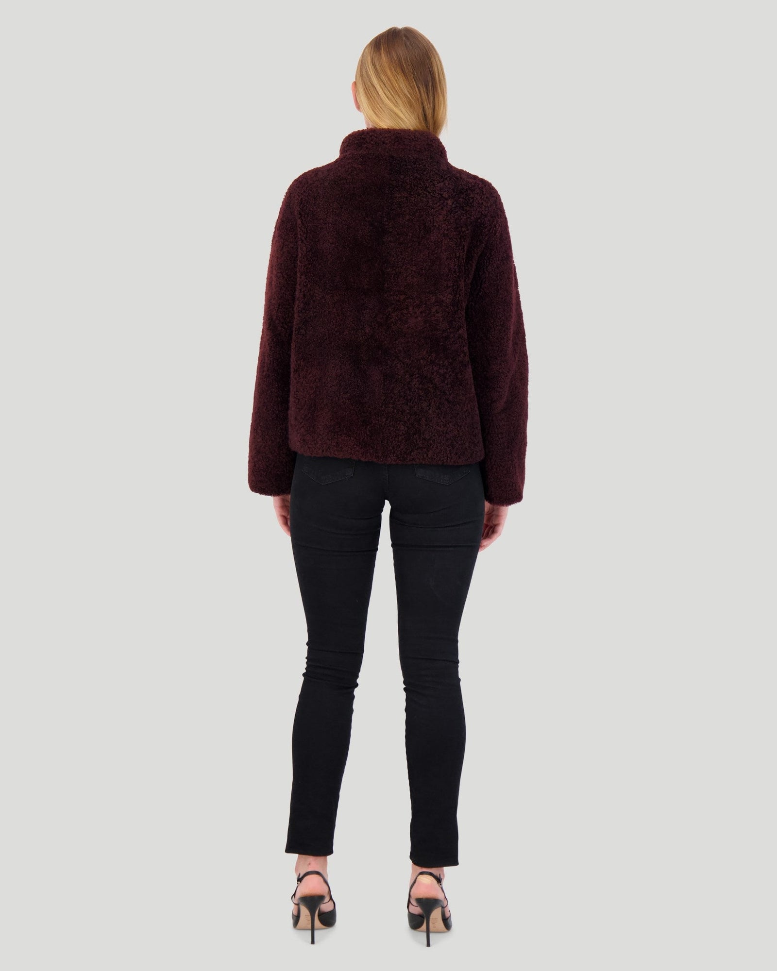 Sheared Select Cashmere Goat Jacket | Women | Dark Burgundy