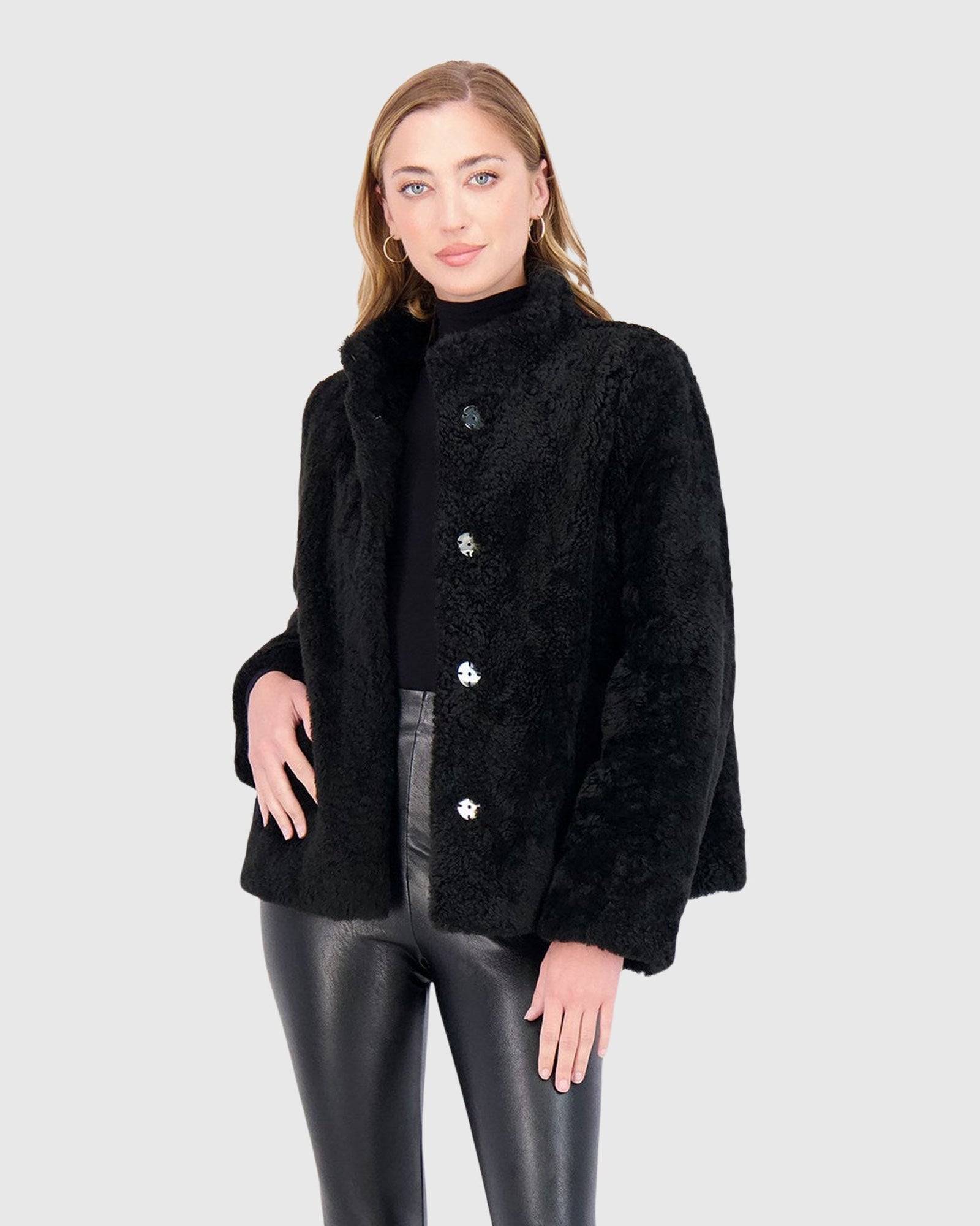 Sheared Select Cashmere Goat Jacket | Black