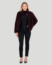 Sheared Select Cashmere Goat Jacket | Women | Dark Burgundy