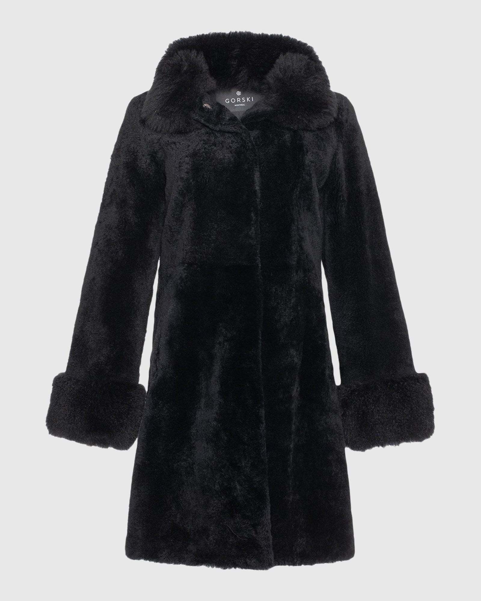 Sheared Select Cashmere Goat Jacket With Select Cashmere Goat Collar & Cuffs | Black