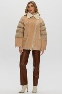 Shearling And Loro Piana Cashmere Quilted Jacket | Women | Blush x Ivory