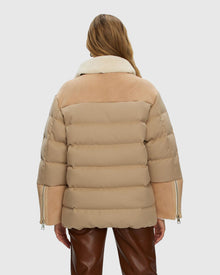 Shearling And Loro Piana Cashmere Quilted Jacket | Blush/Ivory