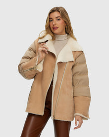 Shearling And Loro Piana Cashmere Quilted Jacket | Blush/Ivory