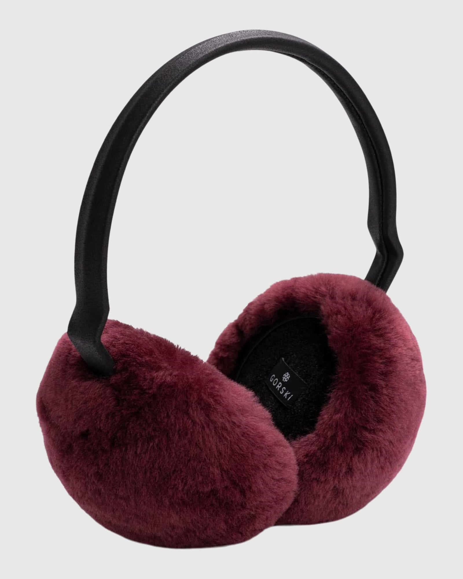 Shearling Lamb Earmuffs | Burgundy