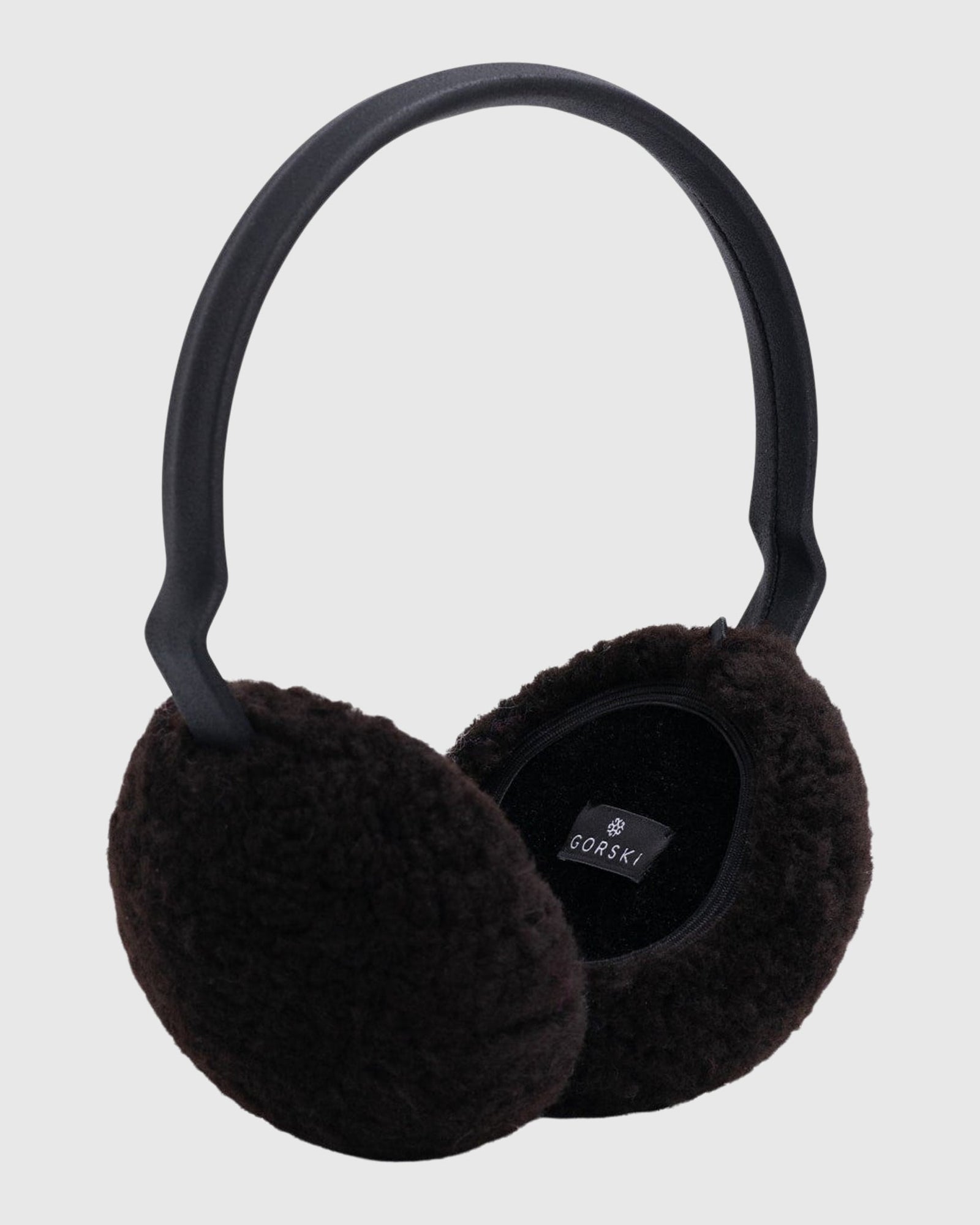 Shearling Lamb Earmuffs | Dark Brown