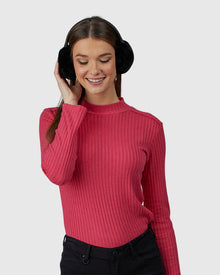 Shearling Lamb Earmuffs | Black