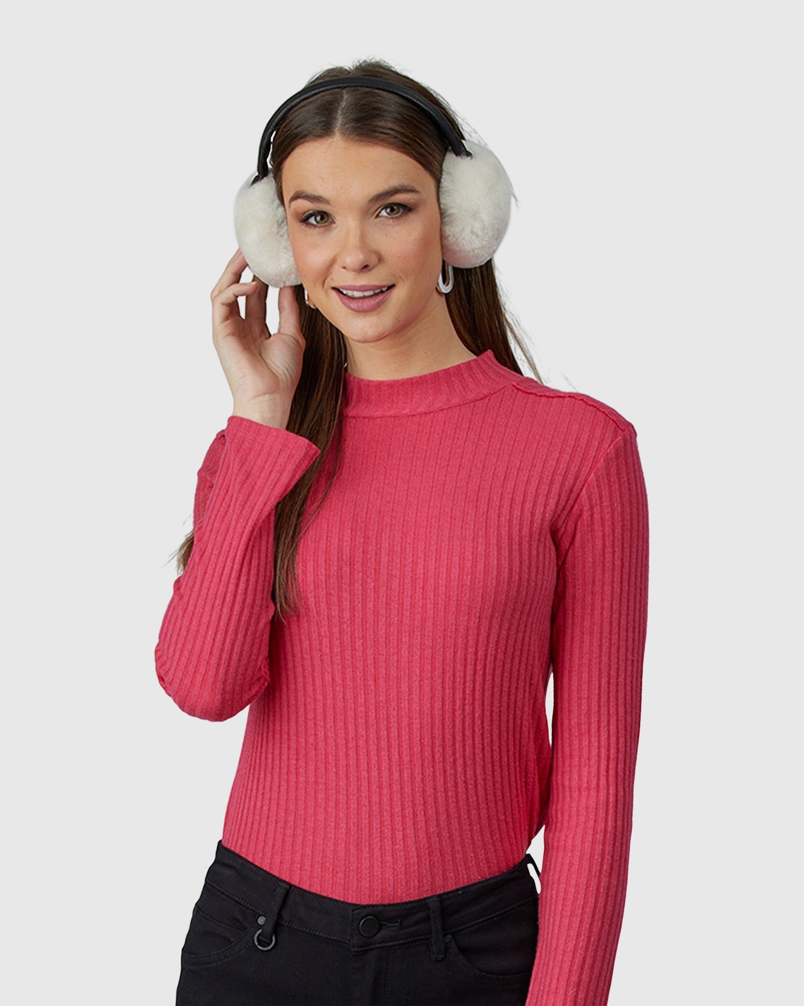 Shearling Lamb Earmuffs | White