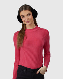 Shearling Lamb Earmuffs | Black