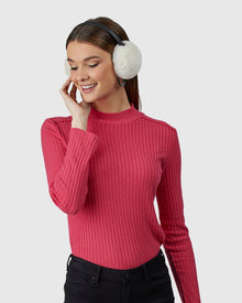 Shearling Lamb Earmuffs | White