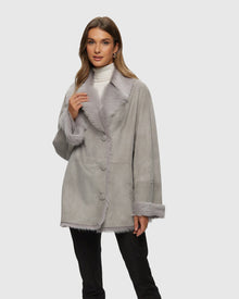 Shearling Lamb Jacket With Toscana Lamb Collar And Cuffs | Light Gray