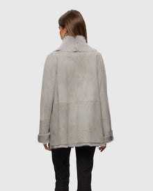 Shearling Lamb Jacket With Toscana Lamb Collar And Cuffs | Light Gray