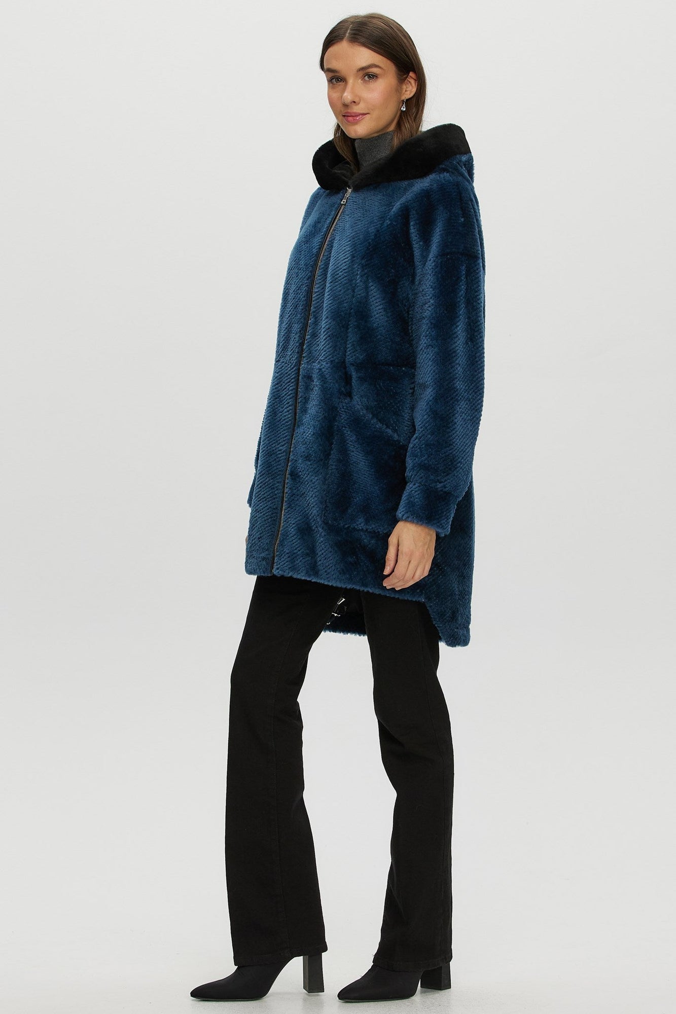 Shearling Lamb Parka | Women | Blue