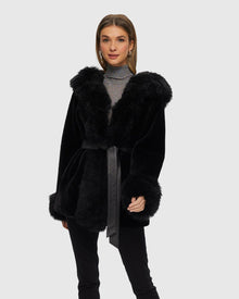 Shearling Lamb Reversible Jacket With Select Select Cashmere Goat Details | Black/Black